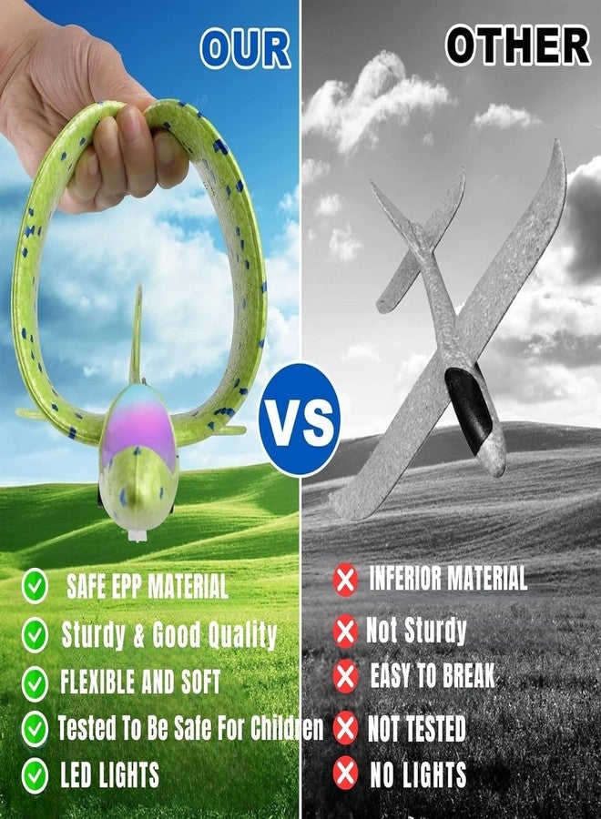 SELOME 1 Pack Hand Throw Flying Glider Plane Foam Aeroplane 17.5inch Aerodynamic Lightweight EPP Paper Airplane Launcher Toy for Outdoor Catapult Aircraft Plane Gift for Kids Boy Girl Multicolor - Image 3